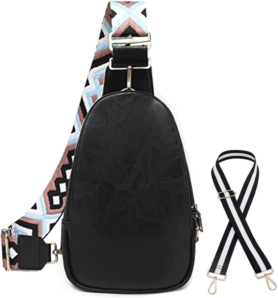 WSRYDJDL Women Chest Bag Sling Bag Small Crossbody PU Leather Satchel Daypack Shoulder backpack f... | Amazon (US)