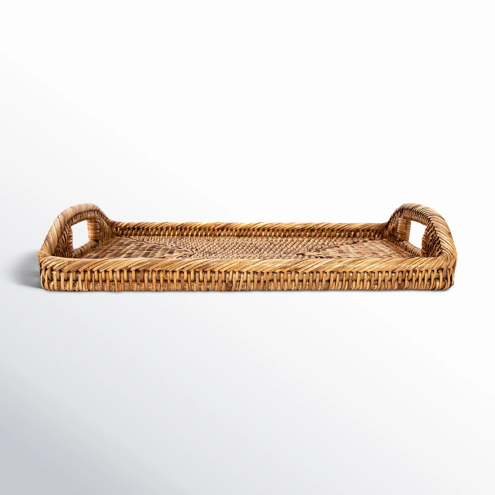 Grayton Rectangular Ottoman With High Handles Serving Tray | Birch Lane
