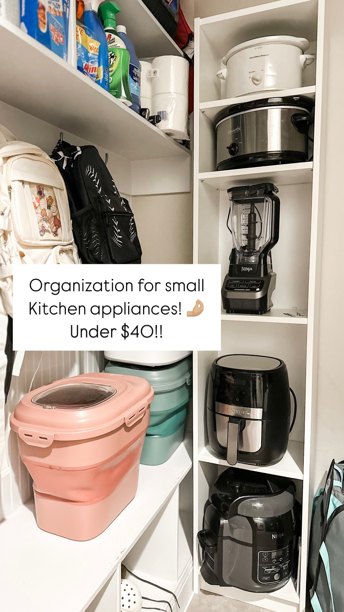 Organize those bulky kitchen gadgets for under $40!

This was such a great inexpensive way to store items without taking up all of your kitchen cabinet space. 

This is in my mudroom (which is still being refreshed 🤪) & I love that it’s tucked away. 


#ltkkitchen #ikeahacks #ikeafinds #organization #pantryorganization #pantryrefresh #mudroom #storageideas #inexpensivehacks #ikea #inspo #designinspo #ninja #airfryer #storagehacks #mudroom #ltkfindsunder40 

#LTKOver40 #LTKHome #LTKFindsUnder50