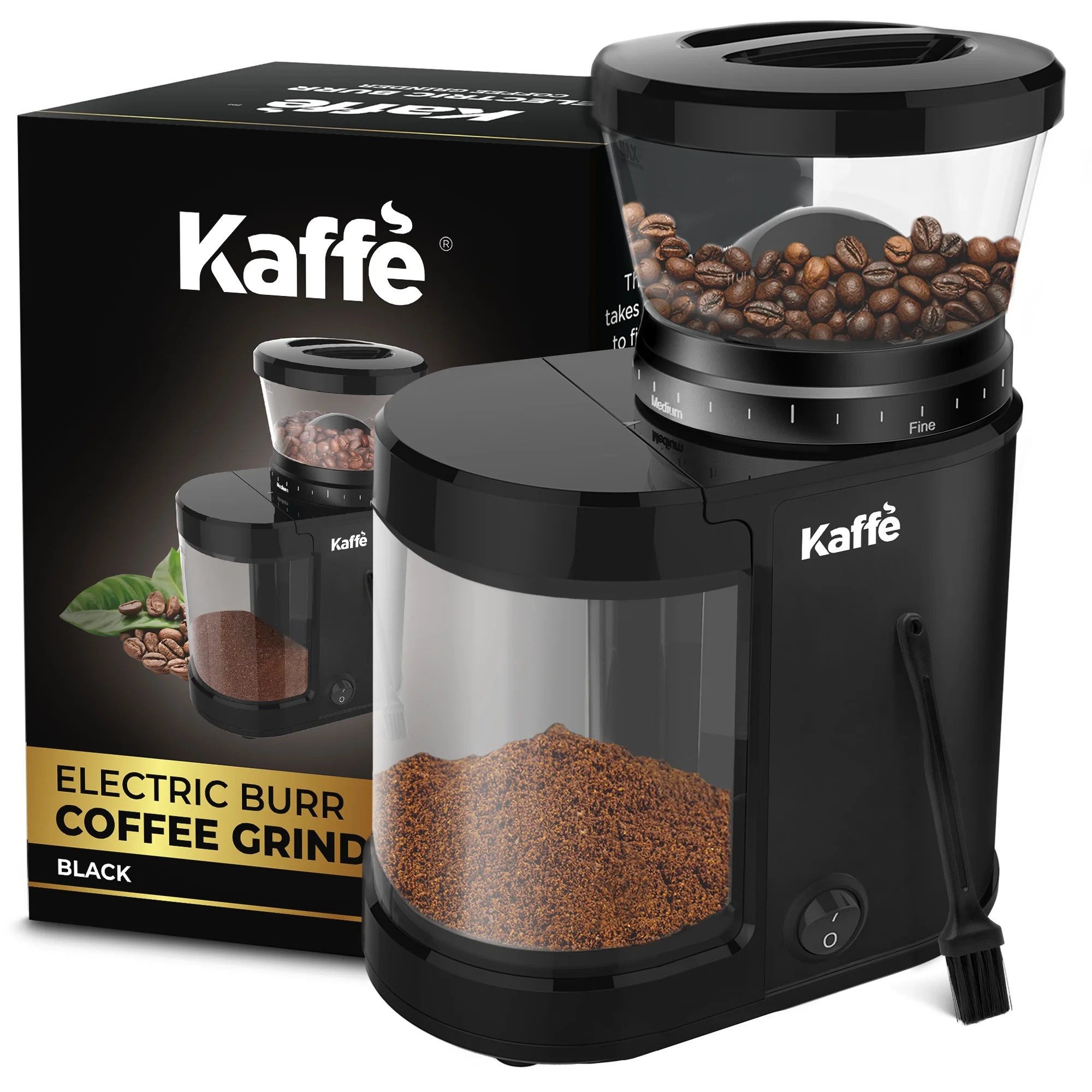 Kaffe Electric Burr Coffee Grinder (5.5oz) w/ Adjustable Coarseness Settings - Flat Burr - [New U... | Walmart (US)