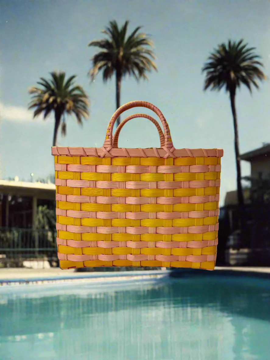 Retro-Travel Tote in Pink Lemonade | Over The Moon