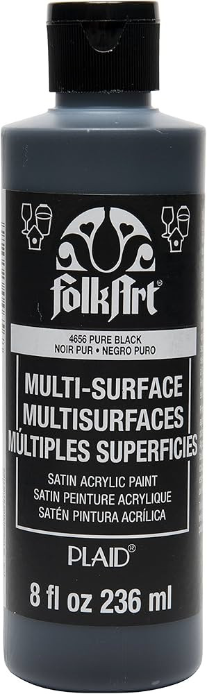 FolkArt Multi-Surface Paint (8 oz), , Pure Black | Amazon (US)