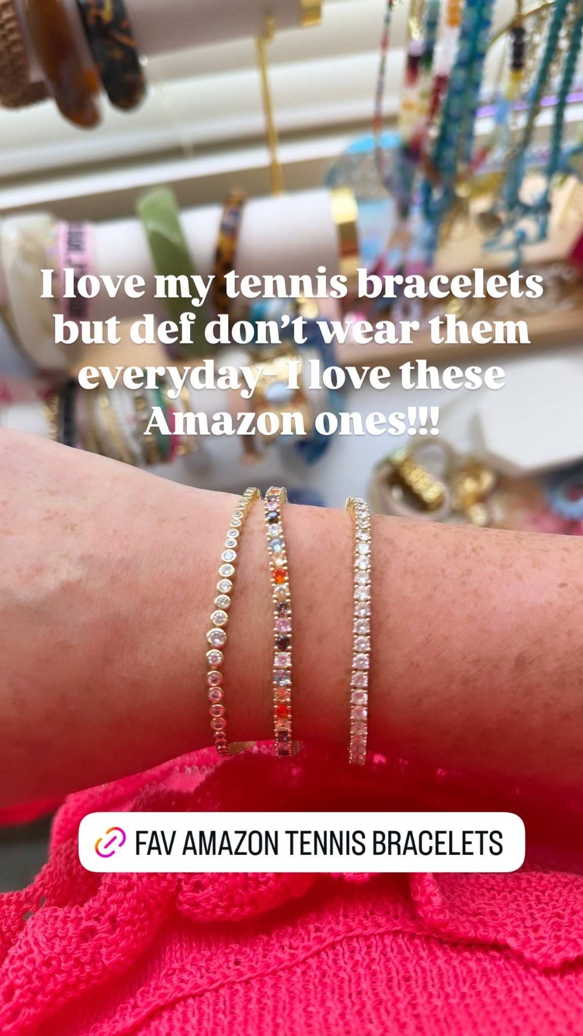 I love my tennis bracelets but def don’t wear them everyday- I love these Amazon ones!!!