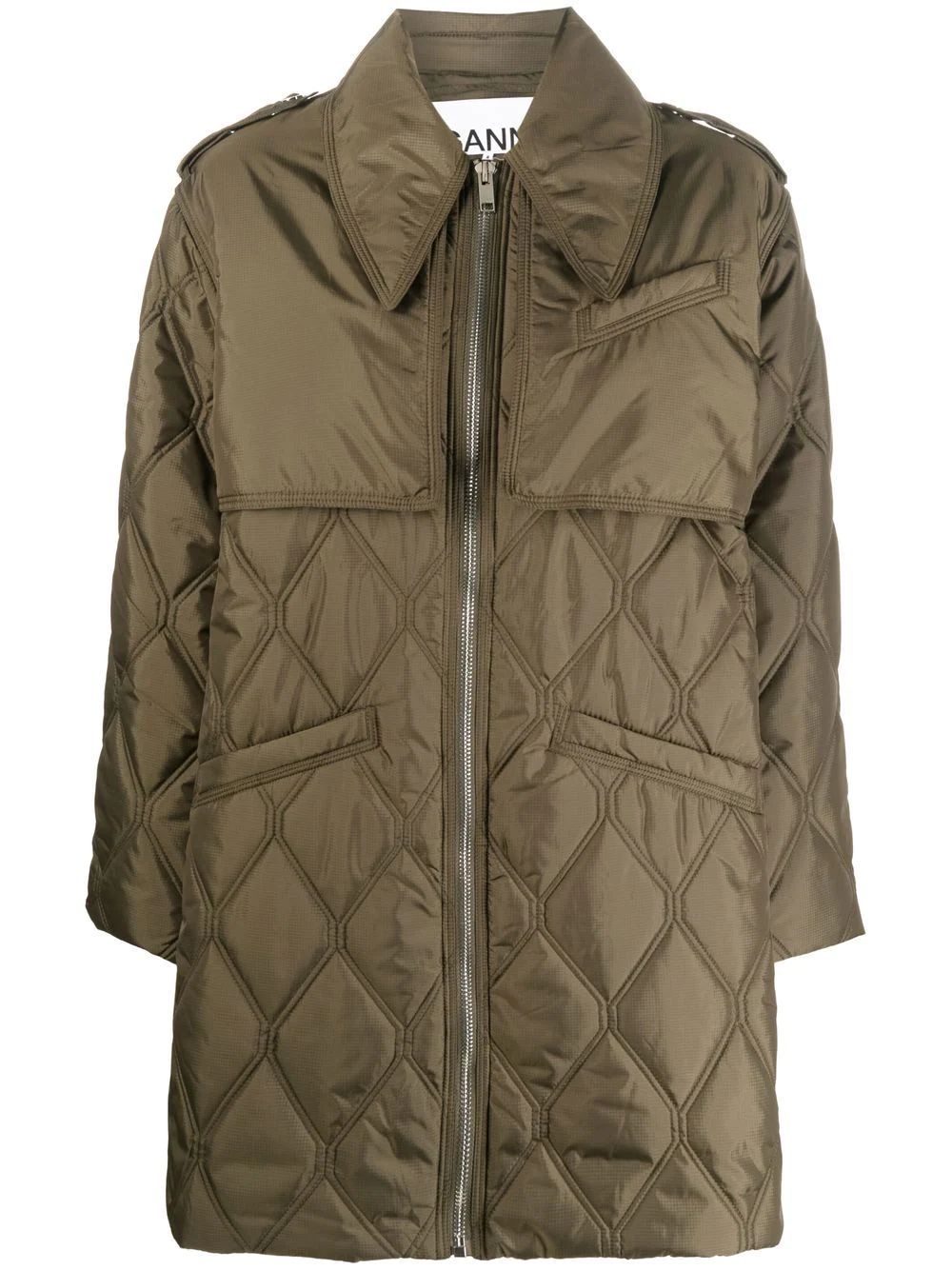 GANNI Recycled Polyester Quilted Coat - Farfetch | Farfetch Global