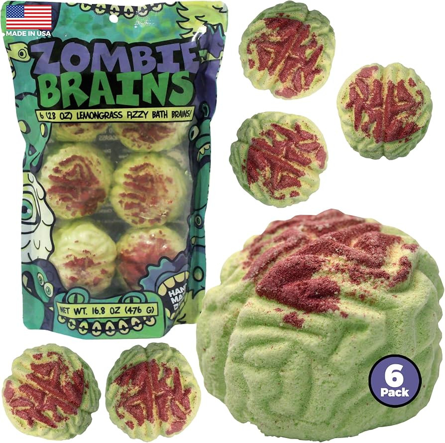 Zombie Brains Bath Bombs- 6-Pack Halloween Bath Bombs- Halloween Gifts for Kids- Fun Bath Bomb Se... | Amazon (US)