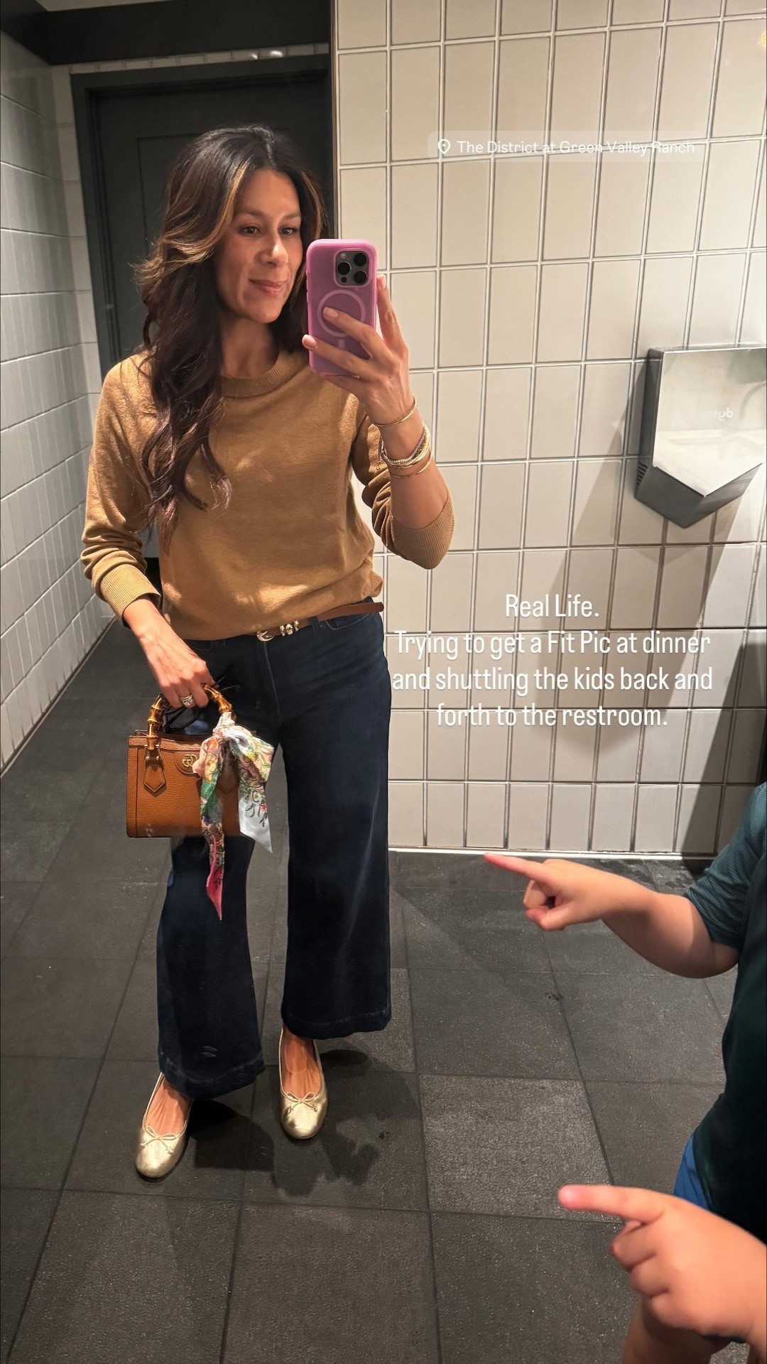 Real Life. 
Trying to get a Fit Pic at dinner and shuttling the kids back and forth to the restroom.

#LTKSeasonal #LTKOver40 #LTKStyleTip