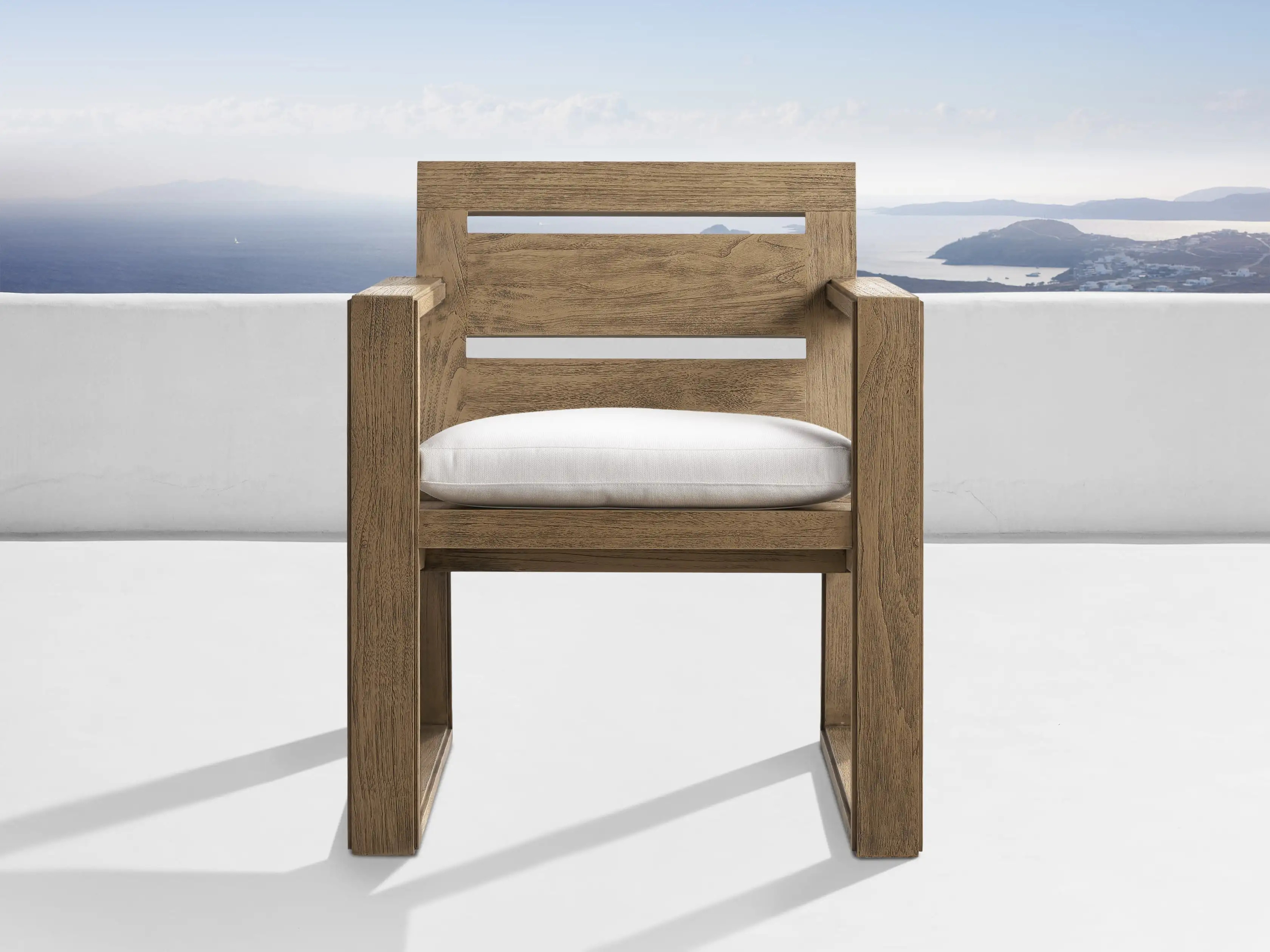Canyon Outdoor Teak Dining Arm Chair | Arhaus