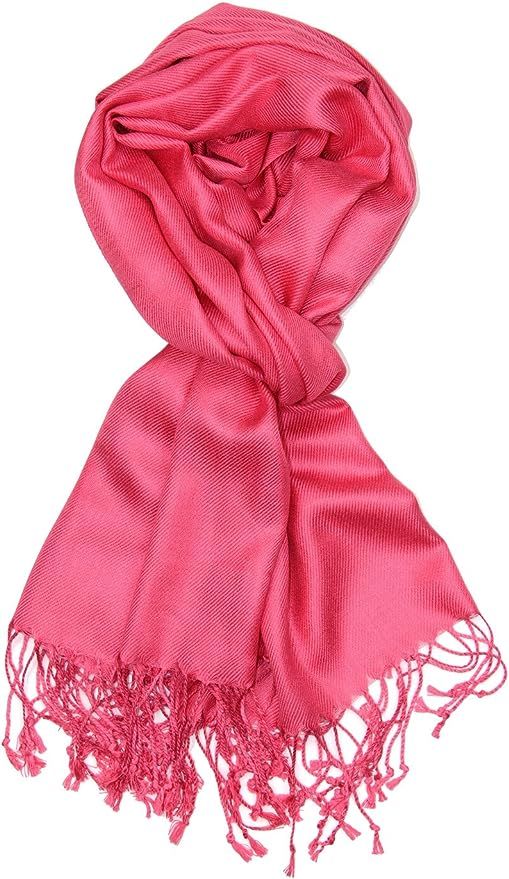 Achillea Large Soft Silky Pashmina Shawl Wrap Scarf in Solid Colors | Amazon (US)
