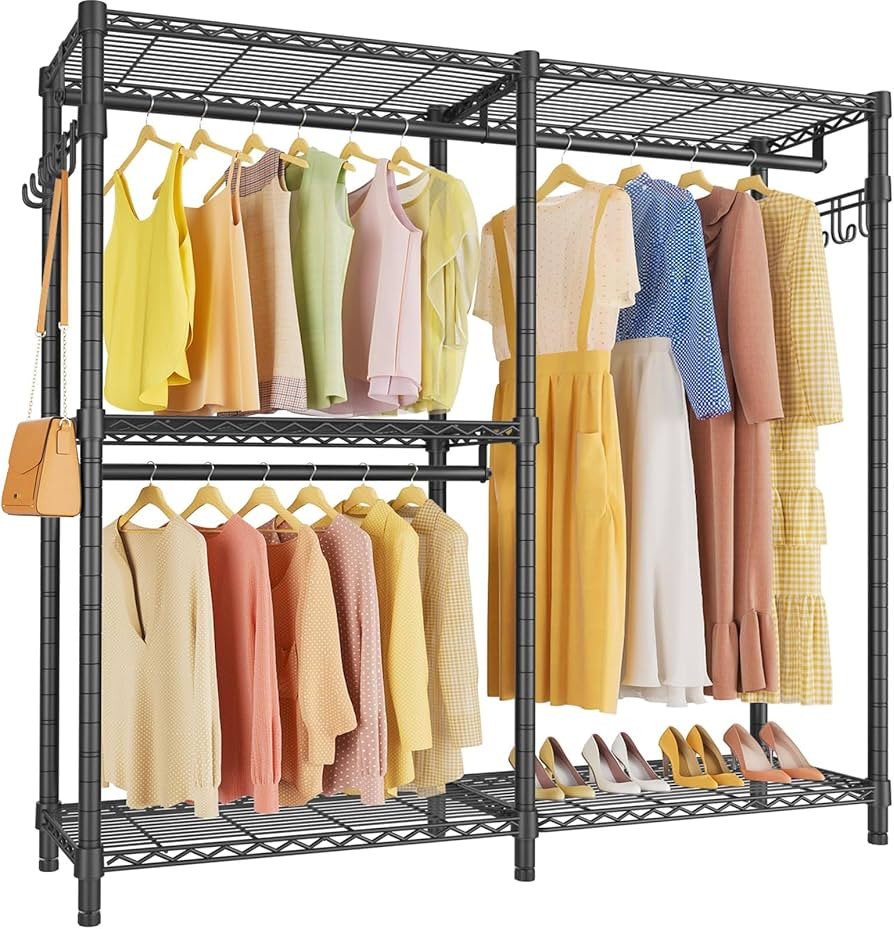 VIPEK V4 Heavy Duty Clothing Rack for Hanging Clothes 810lbs Load Capacity, Double Rod Garment Ra... | Amazon (US)