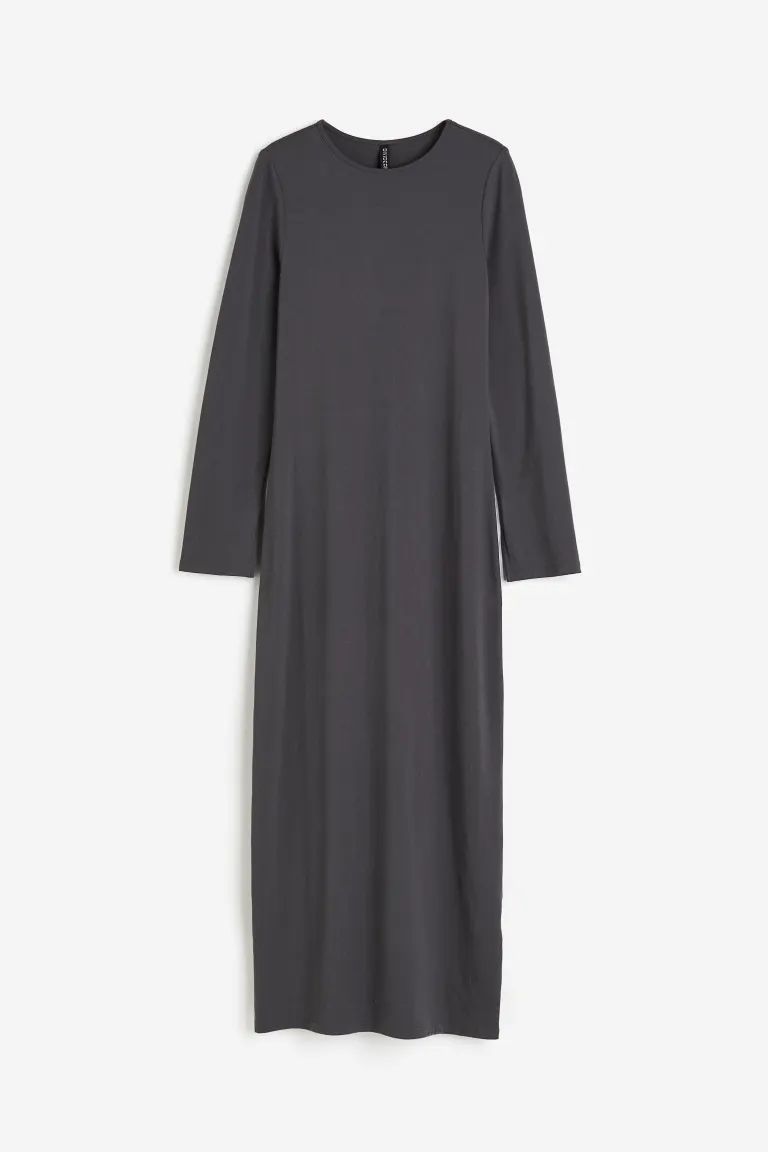 Jersey Bodycon Maxi Dress - Dark gray - Ladies | H&M US | H&M (US + CA)