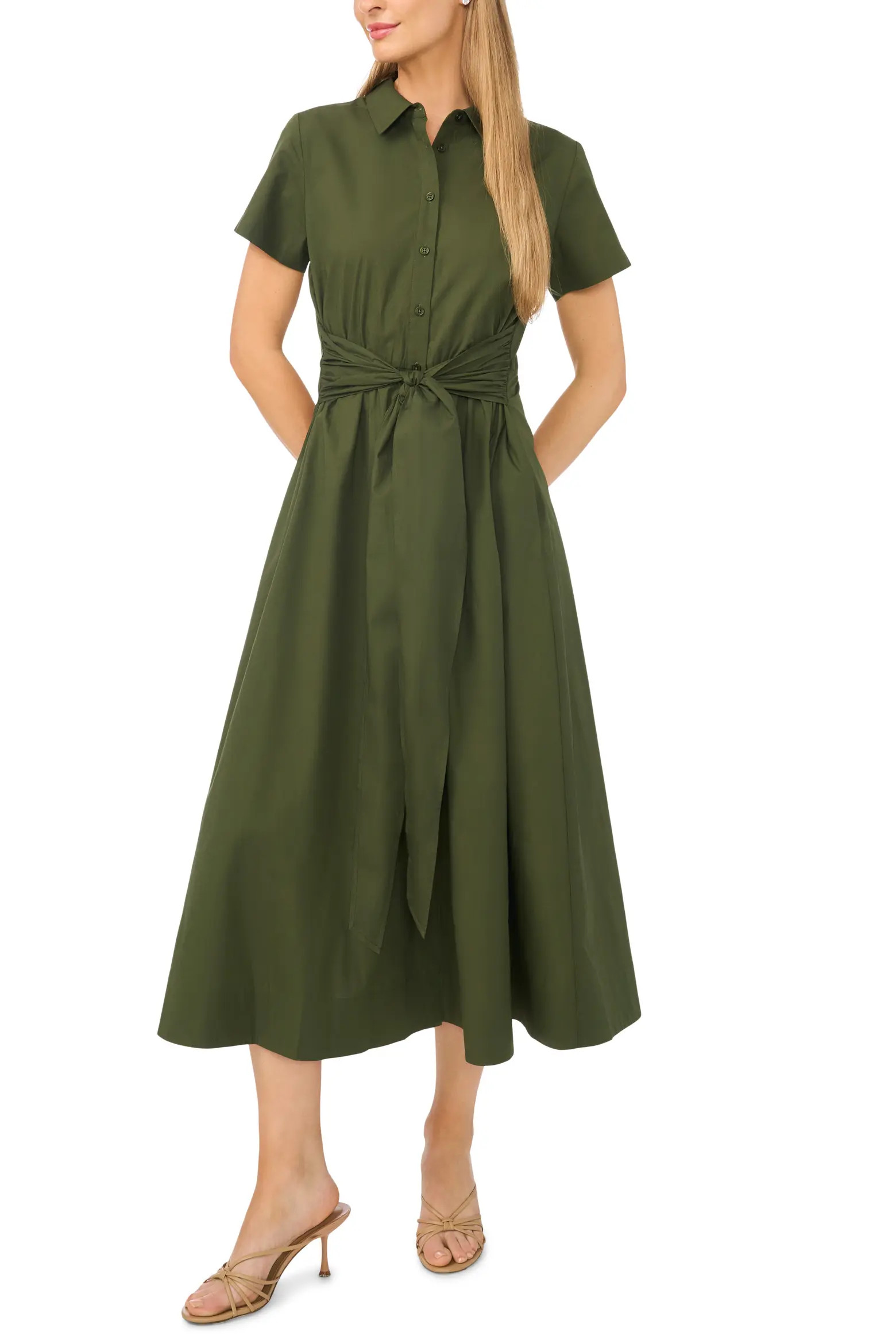 Tie Waist Cotton Shirtdress (Women) | Nordstrom | Nordstrom