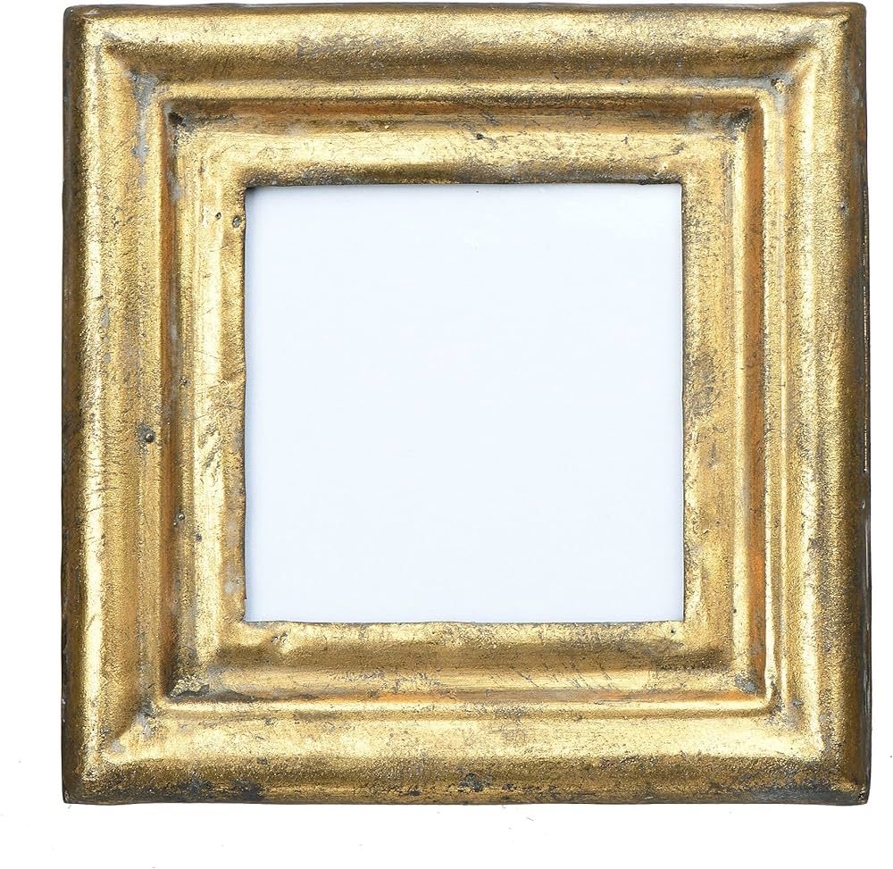 Creative Co-Op Antiqued Gold Square Picture Frame (Holds 3.5" x 3.5" Photo) | Amazon (US)