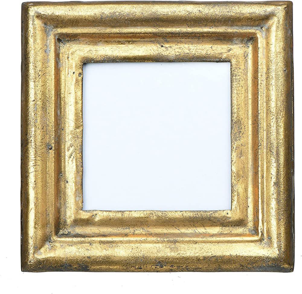 Creative Co-Op Antiqued Gold Square Picture Frame (Holds 3.5" x 3.5" Photo) | Amazon (US)