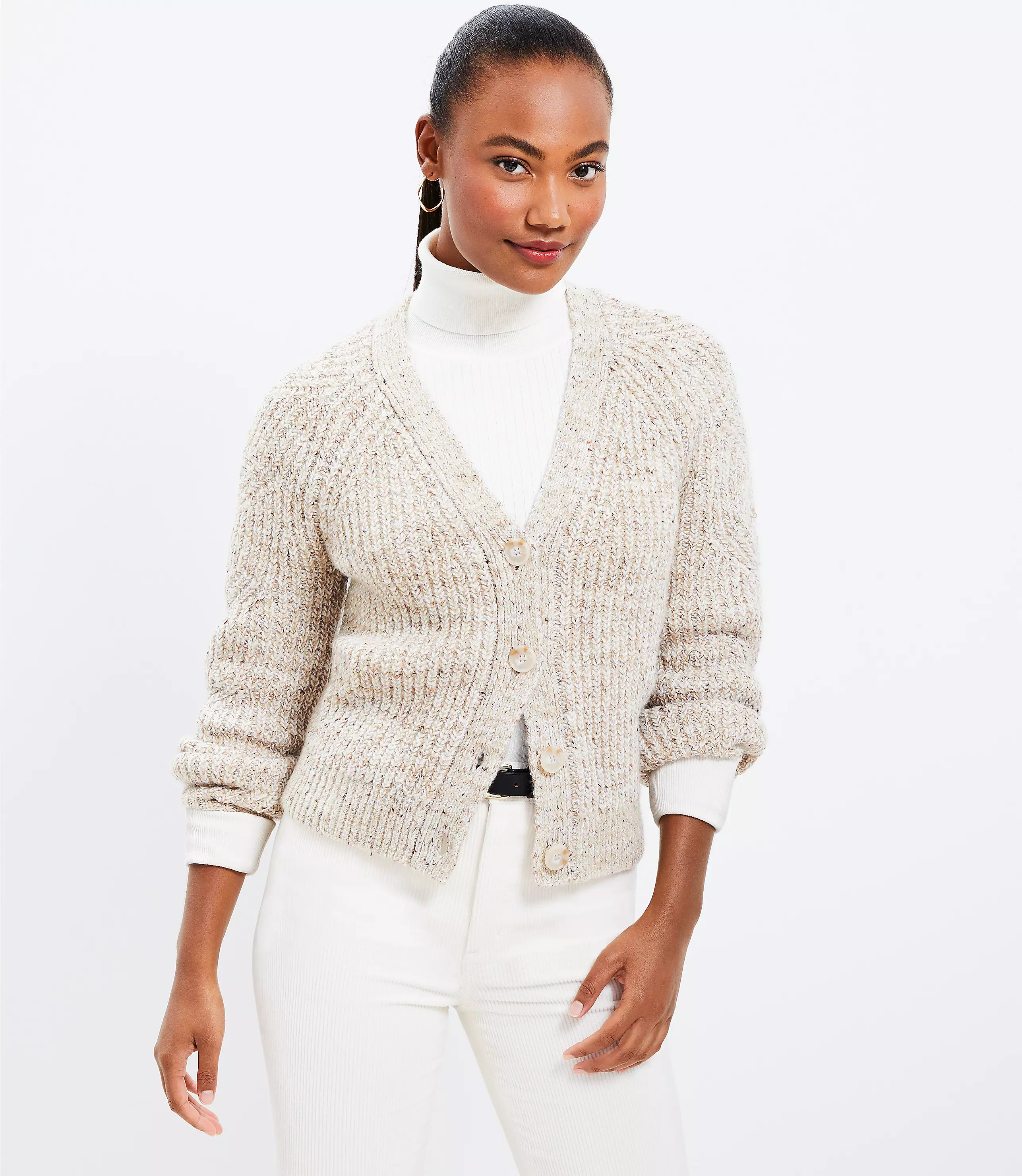 Spacedye V-Neck Cardigan | LOFT