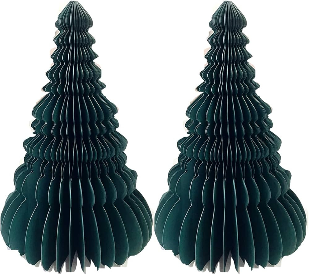 Paper Christmas Tree Decorations Paper Christmas Ornaments Honeycomb Trees Centerpiece Xmas Hangi... | Amazon (US)