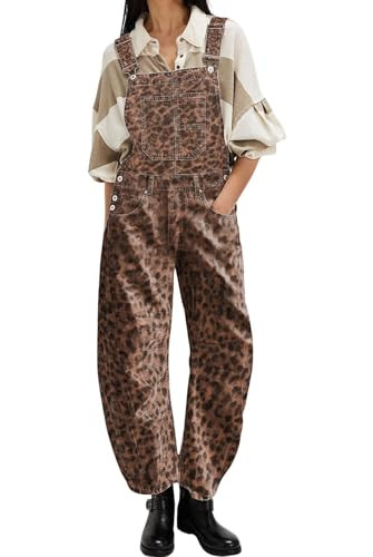 loveimgs Women Y2k Baggy Barrel Jeans Overalls Wide Leg Denim Pants Bib Overalls Jumpsuit Boyfrie... | Amazon (US)