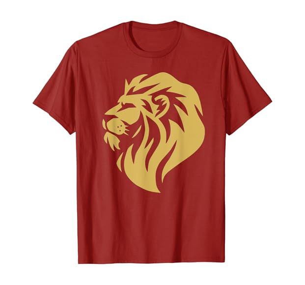 Gold Wilderness Lion Art For Men Women Kids T-Shirt | Amazon (US)