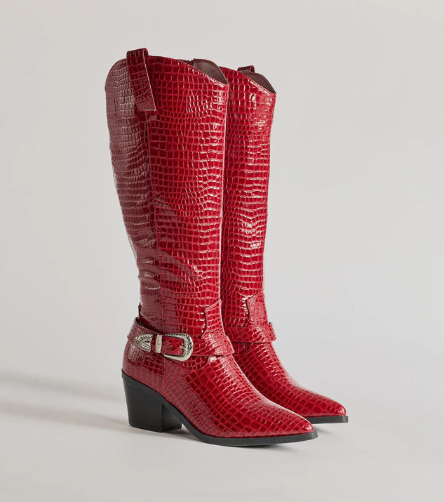 Desert Sun Western Buckle Under-The-Knee Boots | Windsor Stores