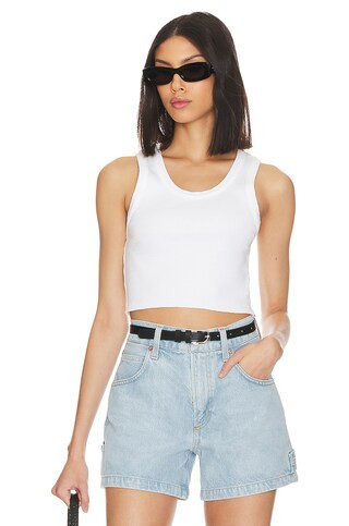 Cropped Poppy Tank in White | Revolve Clothing (Global)