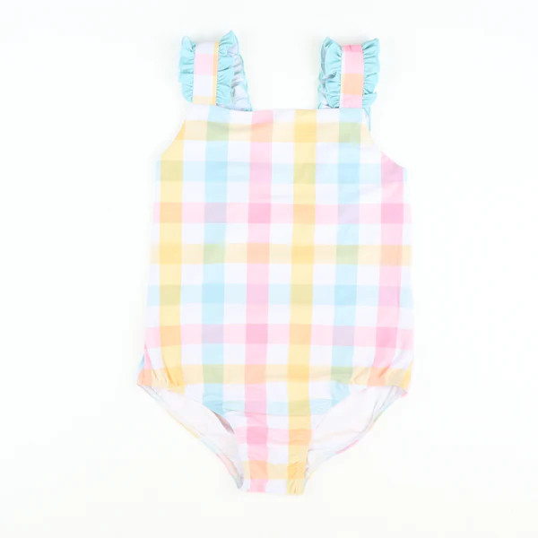 Hamptons Plaid One-Piece Swimsuit | Southern Smocked Co.