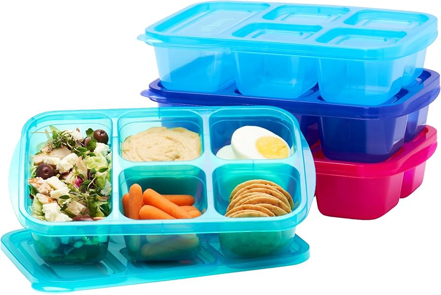 Bentgo Easyboxes - Reusable 5-Compartment Food Containers, Stackable 8-Piece Set, 4 Trays & 4 Lid... | Amazon (US)