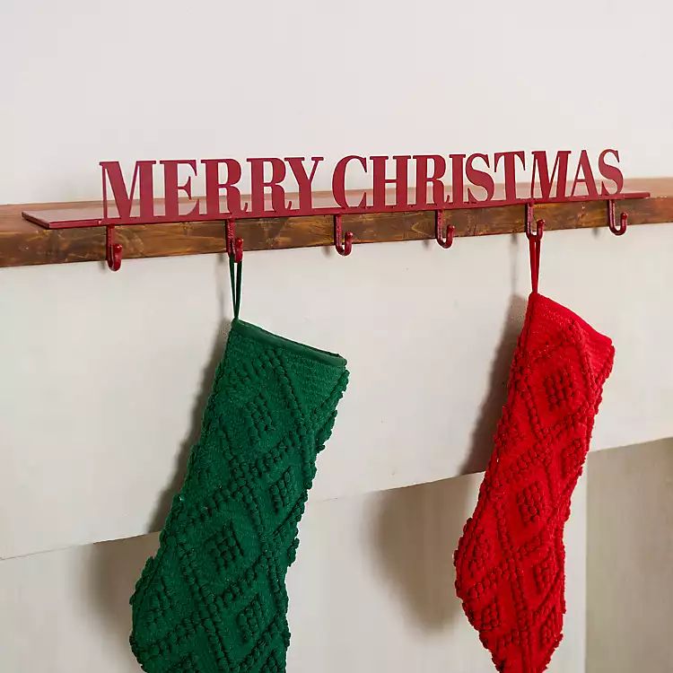 Red Merry and Bright Mantel Stocking Holder | Kirkland's Home
