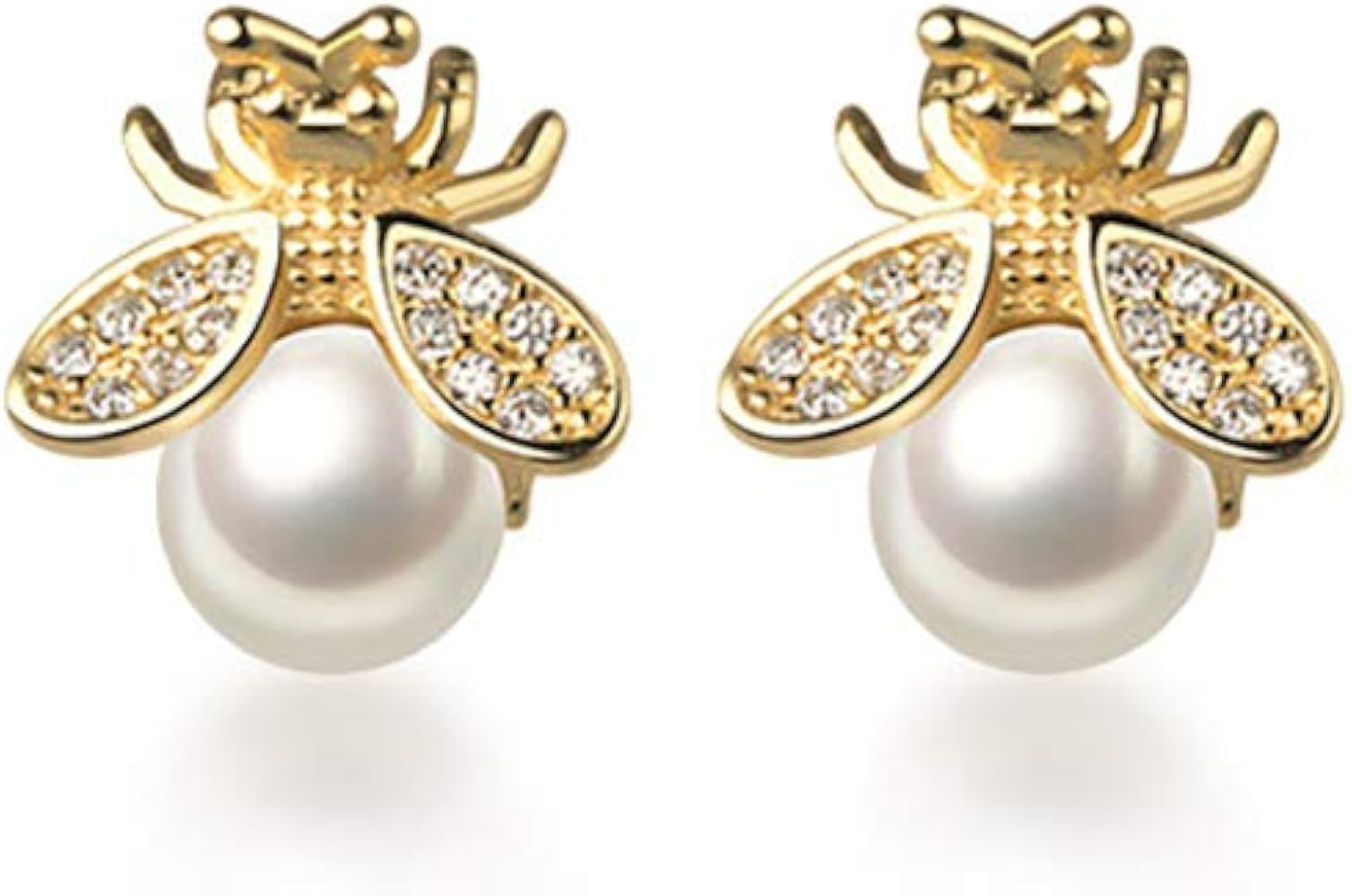 Reffeer Solid 925 Sterling Silver Bumble Bee Stud Earrings for Women Teens Honey Bee Stud Earring... | Amazon (US)