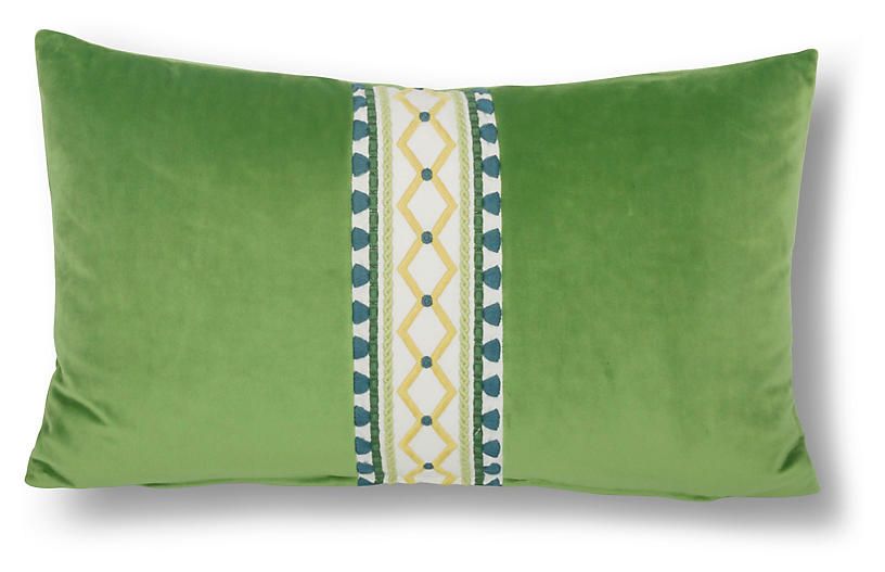 Paloma 12x20 Lumbar Pillow, Lime Velvet | One Kings Lane