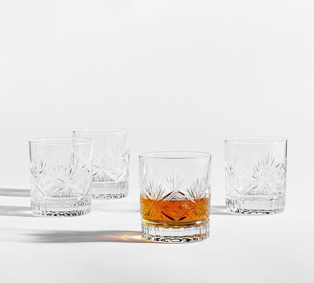 Antique Cut Glass Double Old Fashioned Glasses - Set of 4 | Pottery Barn (US)