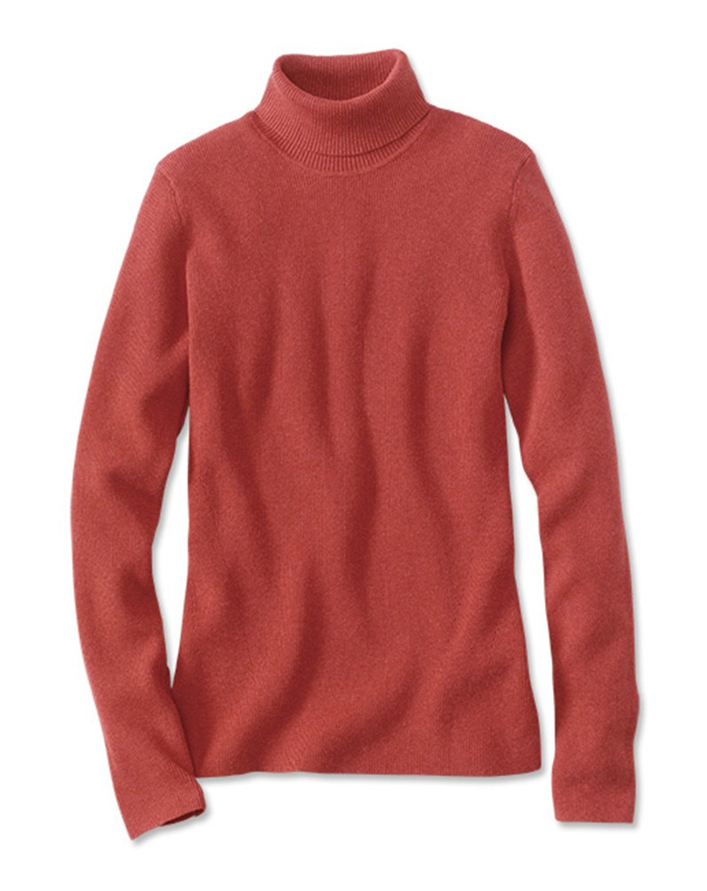 Ribbed Cotton-blend Turtleneck, Orange Heather, X Small | Orvis (US)