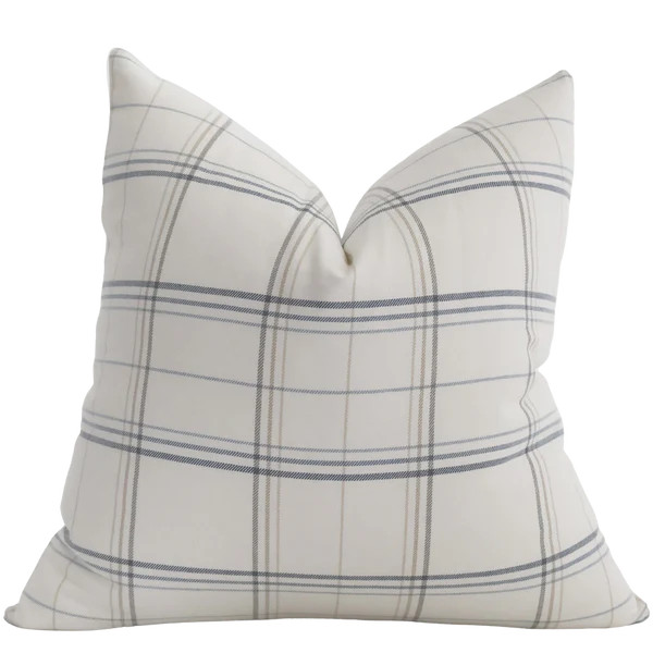 Anders Blue Plaid Pillow Cover | Hackner Home (US)