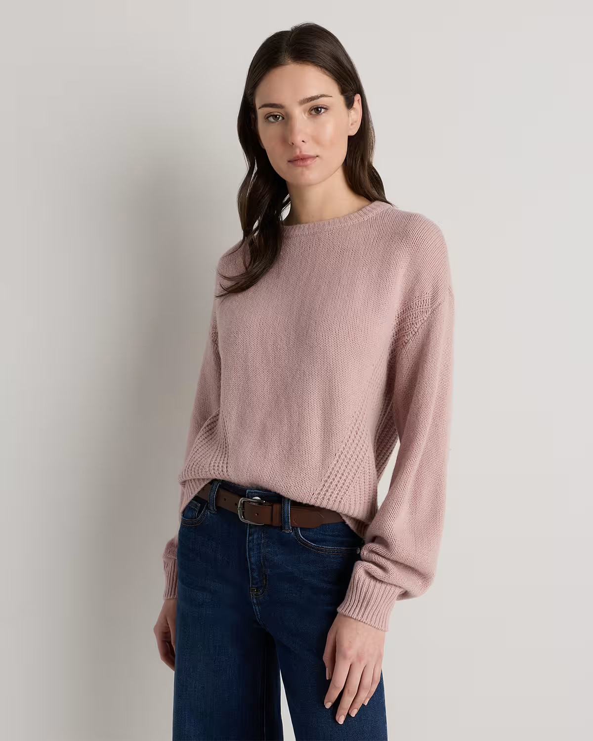 100% Yak Wool Pointelle Detail Relaxed Crew | Quince