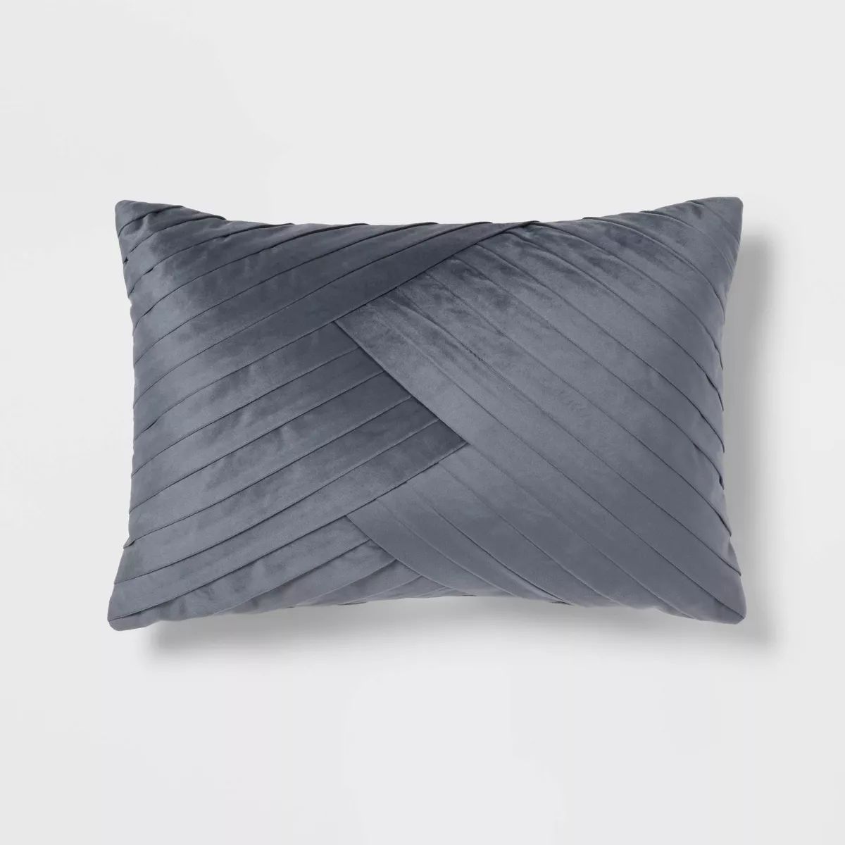14"x20" Luxe Oblong Velvet Pleated Decorative Pillow Slate Blue - Threshold™ | Target