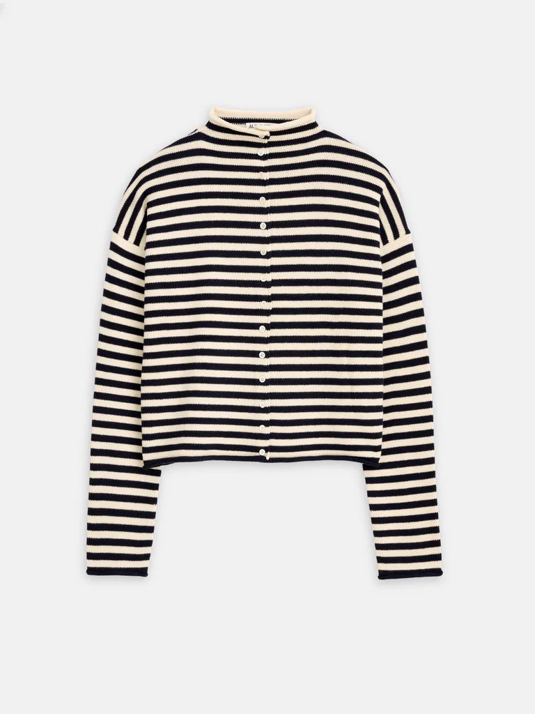 Taylor Striped Cardigan in Cotton Cashmere | Alex Mill