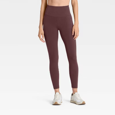 Women's Dynamic Flex High Rise Pocketed 7/8 Leggings - All In Motion™ Brown XXL | Target