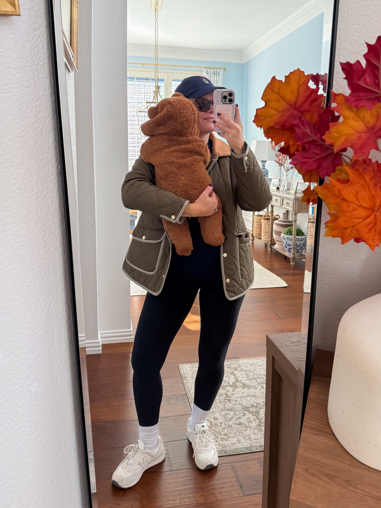 Fall mom uniform 🍂 Cozy, comfy, and baby-approved — wearing my favorite quilted jacket, leggings, and sneakers for a quick coffee run. Linking everything for you on LTK 🧸👟

fall outfit, mom outfit, cozy fall look, casual fall style, quilted jacket outfit, athleisure, comfy mom style, everyday outfit, neutral fall outfit, new balance sneakers, working mom style 

 

#LTKSeasonal #LTKStyleTip #LTKBaby