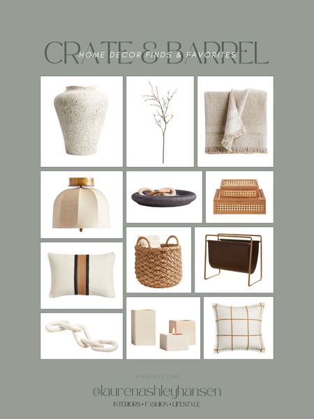 Look at all of these beautiful Crate & Barrel home decor favorites and new arrivals! I’m loving the mixture of stoneware, wicker, leather and metal for an organic and earthy tone!

#LTKhome #LTKstyletip