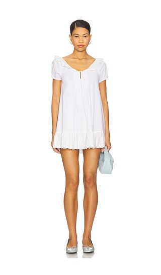 Frankies Bikinis Sunday Morning Poplin Mini Dress in White. - size S | Revolve Clothing (Global)