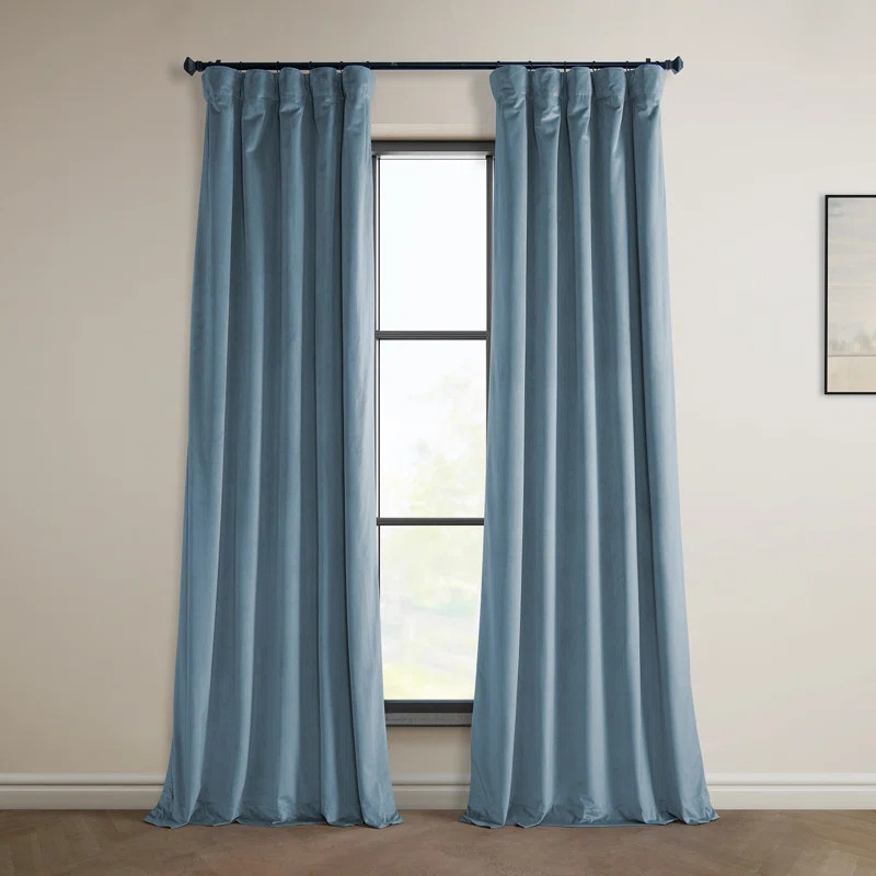 Matra Plush Velvet Curtains for Bedroom - Room Darkening Curtains for Living Room Window Single P... | Wayfair North America
