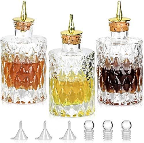 Bitters Bottle - Jewel Bitter Bottle For Cocktail, 6oz / 175ml, Glass Dahs Bottle With Gold Plated C | Amazon (US)