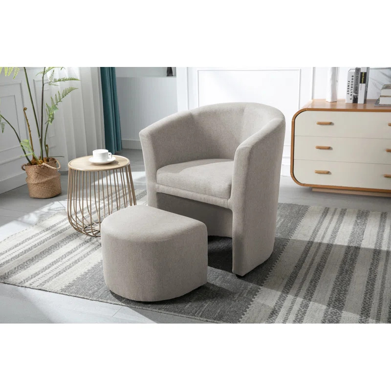 Porthos Home Adela Fabric Upholstered Barrel Accent Chair with Ottoman & Reviews | Wayfair | Wayfair North America