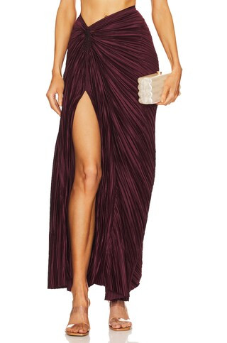 Cult Gaia Iza Skirt in Maroon Peak from Revolve.com | Revolve Clothing (Global)
