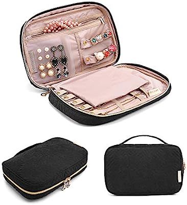 BAGSMART Jewelry Organizer Bag Travel Jewelry Storage Cases for Necklace, Earrings, Rings, Bracel... | Amazon (US)