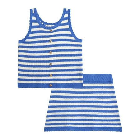 Jessica Simpson Girls' Cotton Crochet Tank Top and Skirt Set, 2-Piece, Sizes 4-12 | Walmart (US)
