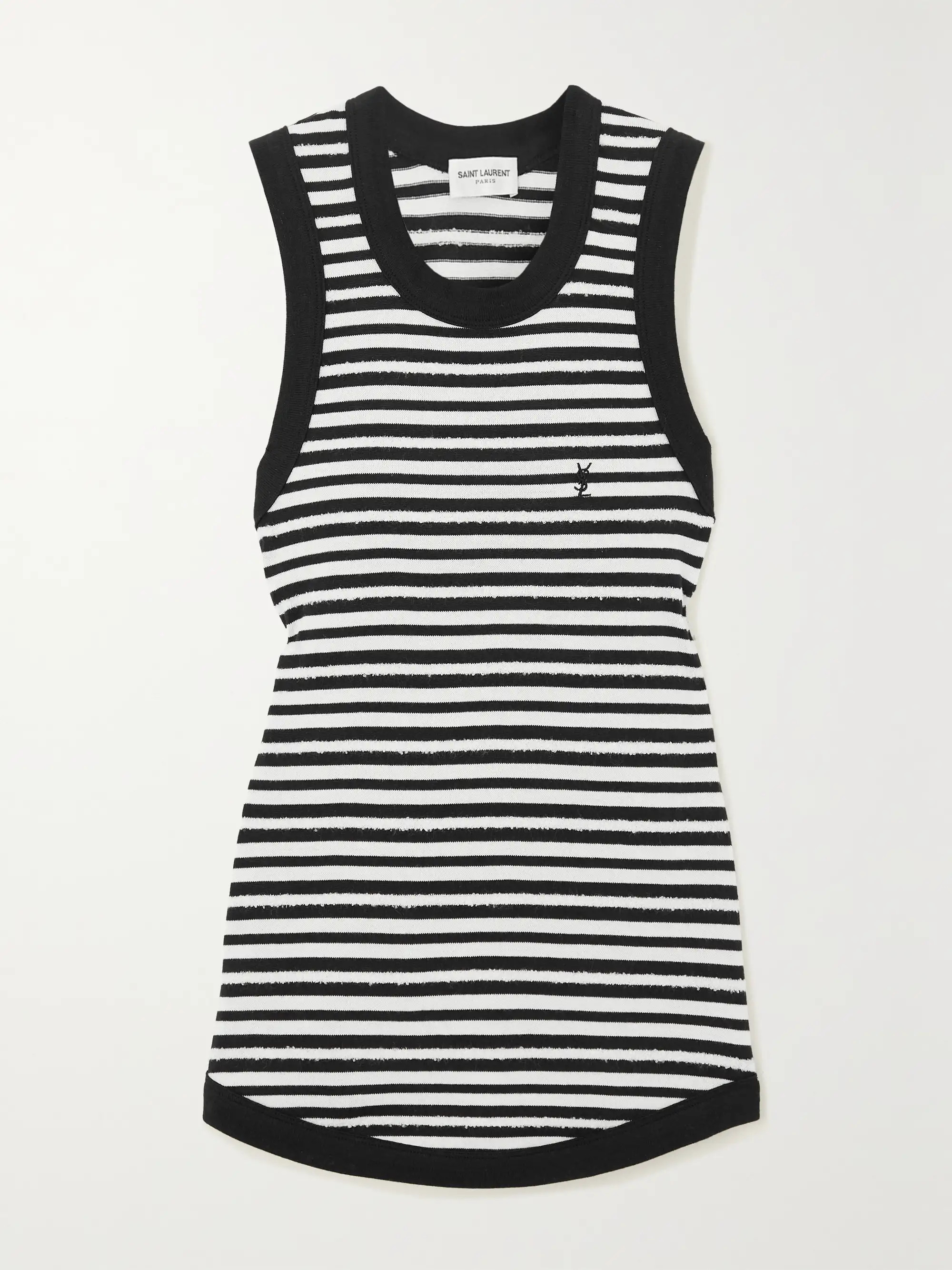 Distressed striped cotton tank | NET-A-PORTER (US)