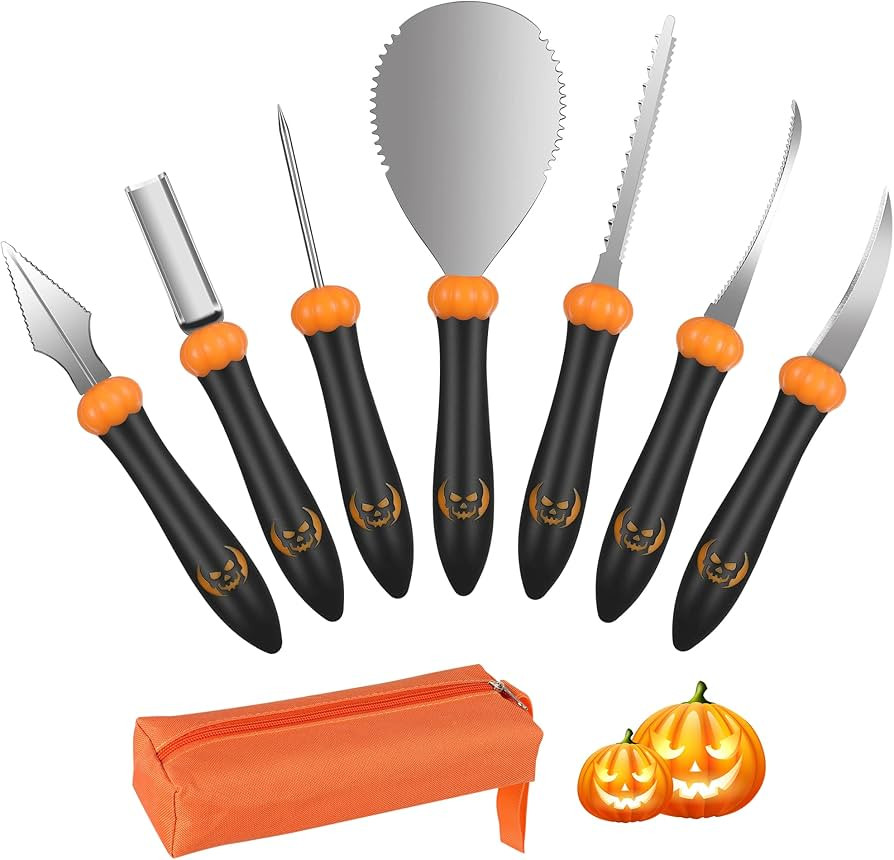 Pumpkin Carving Kits with 7PCS of Stainless Steel Pumpkin Carving Tools,Professional Pumpkin Carv... | Amazon (US)