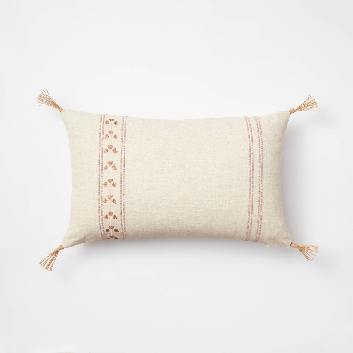 Block Print Lumbar Throw Pillow Mauve/Cream -Threshold™ designed with Studio McGee | Target