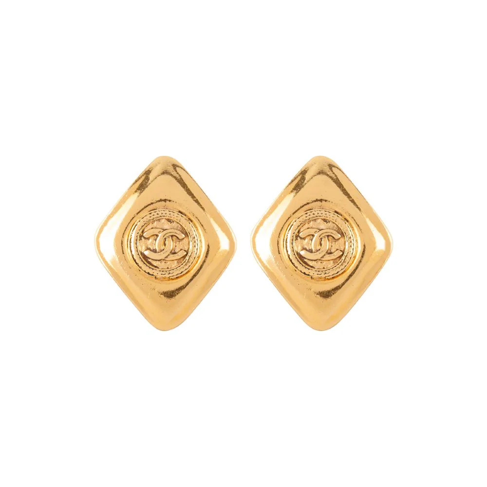 1980s Vintage Chanel Rhombus Clip-On Earrings | Susan Caplan