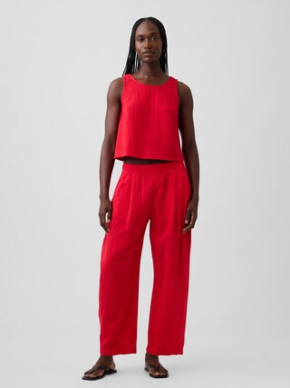 Cotton Gauze Easy Barrel Pants | Gap (CA)