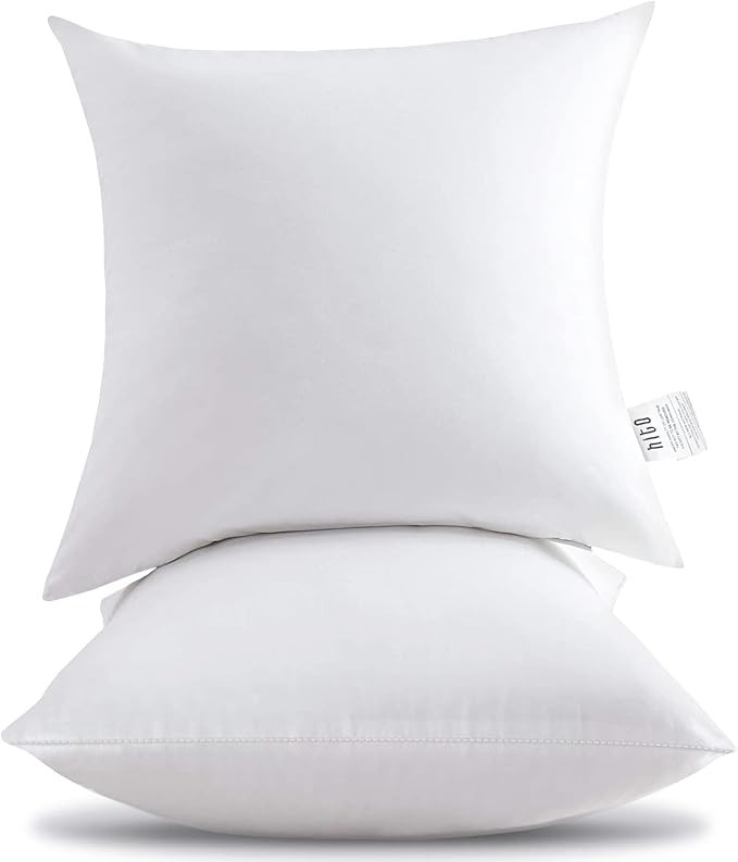 HITO 16x16 Pillow Inserts (Set of 2)- 100% Cotton Covering Down Alternative Throw Pillows White f... | Amazon (US)